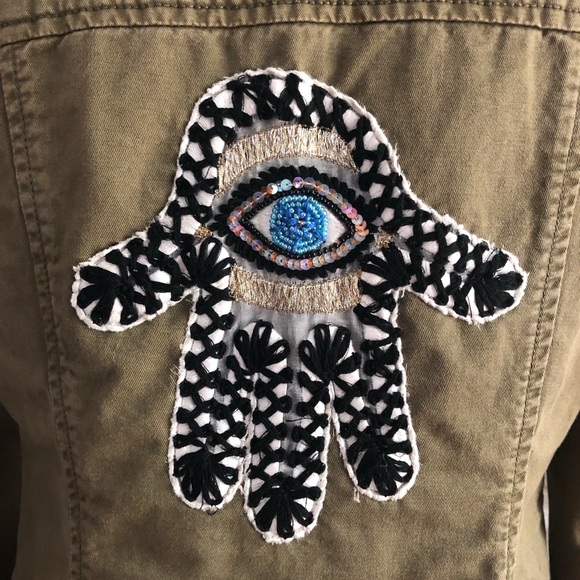 Cinq a Sept Green Military Embroidered Jacket Top. EUC! - Picture 9 of 12